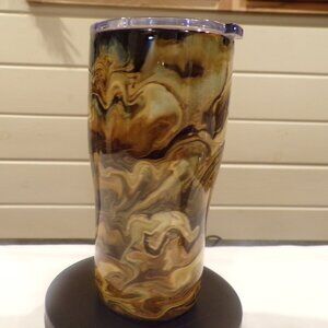 Coffee Resin Design SS Tumbler, 20 oz Drink Mug, Travel Mug for Work, He/Him